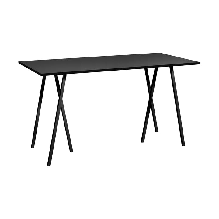 Table de bar Loop Stand incl. support 87,5x180 cm - Black-black linoleum-black ash - HAY