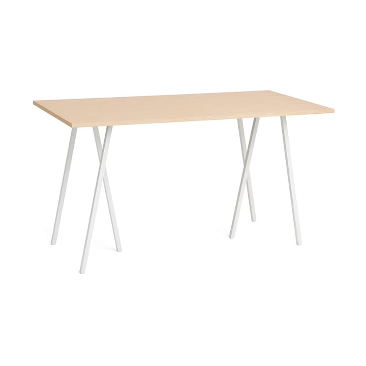 Table de bar Loop Stand incl. support 87,5x180 cm - White-clear lacq. oak - HAY