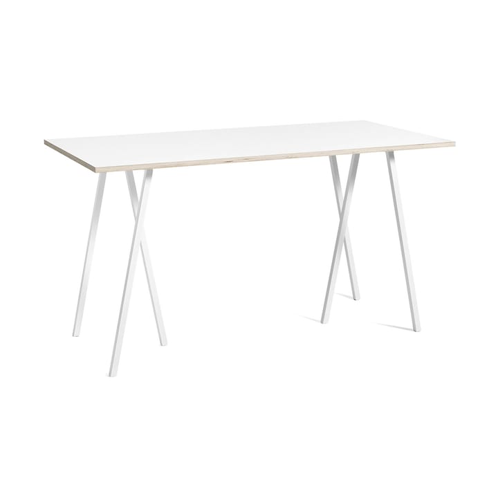 Table de bar Loop Stand incl. support 87,5x180 cm - White-white laminate-plywood - HAY