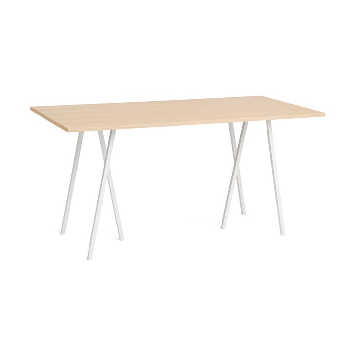 Table de bar Loop Stand incl. support 92,5x200 cm - White-clear lacq. oak - HAY