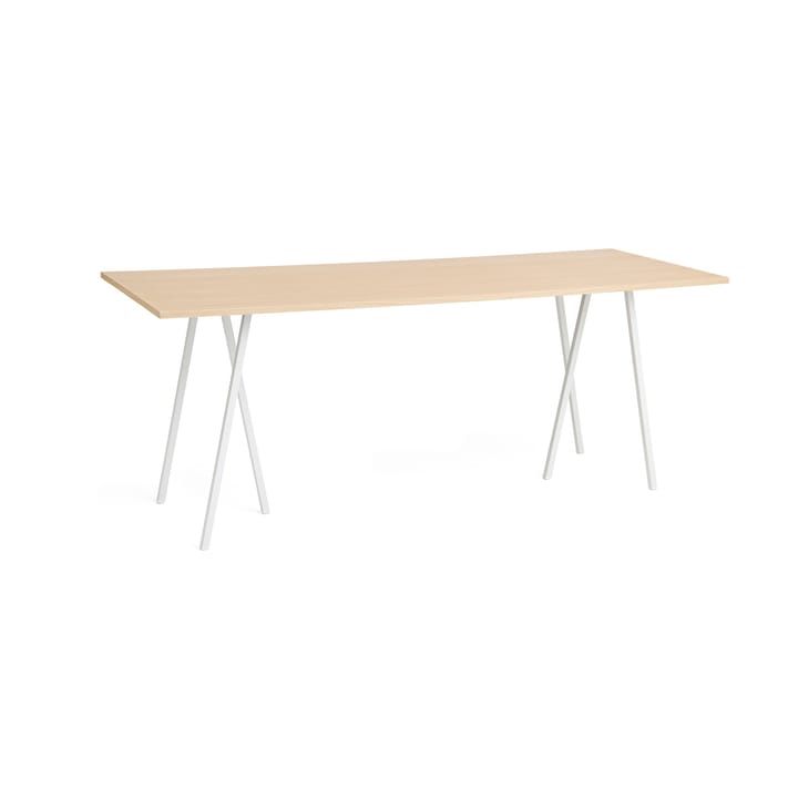 Table de bar Loop Stand incl. support 92,5x250 cm - White-clear lacq. oak - HAY