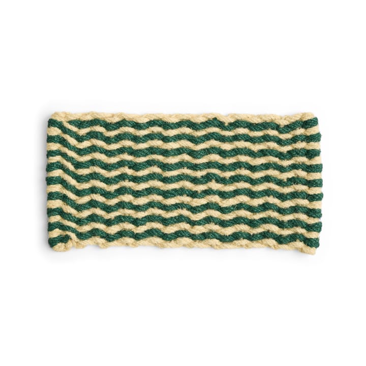 Tapis de porte Coco Stripe Wave - Dark green-white - HAY