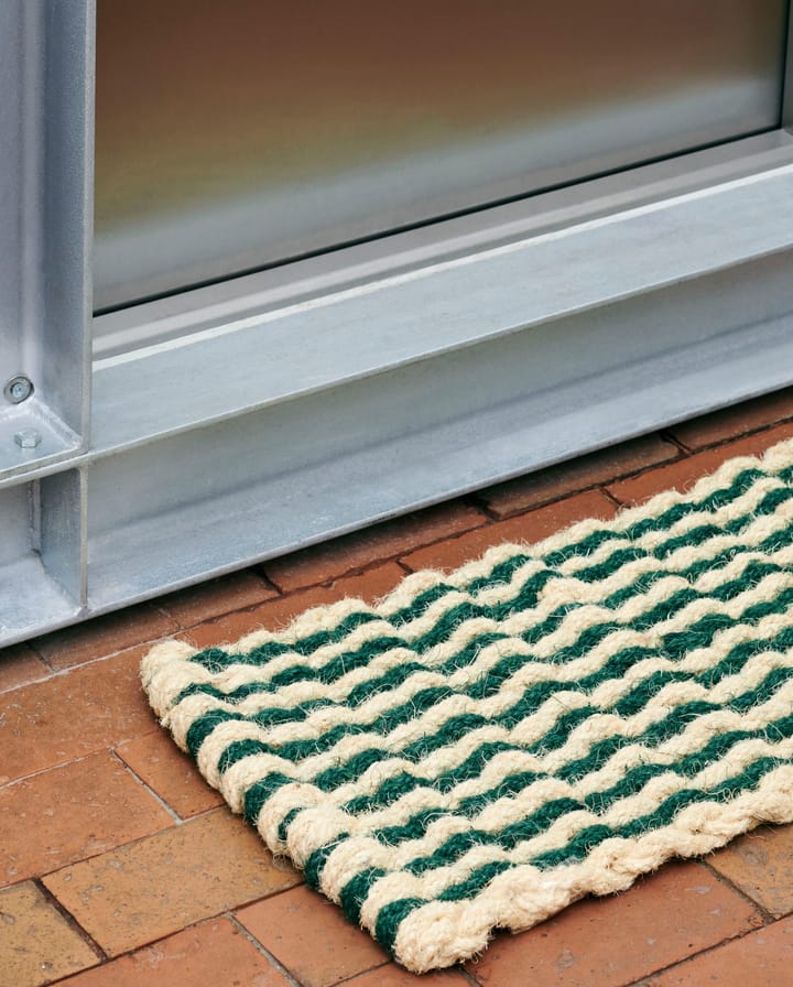 Tapis de porte Coco Stripe Wave, Dark green-white HAY