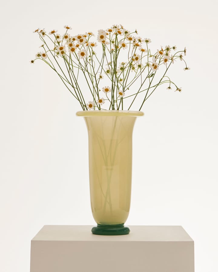 Vase Empire, Large Sand-lemon rim-green base HAY