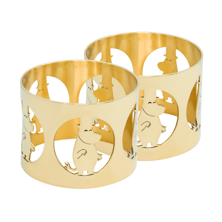 Anneaux de serviette Hilke X Mumin Moominpappa lot de 2, Laiton nickelé Hilke Collection