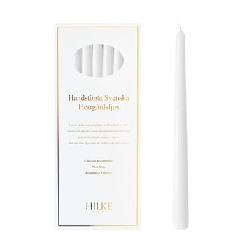 Bougies Herrgård 30 cm lot de 6 - Blanc brillant - Hilke Collection