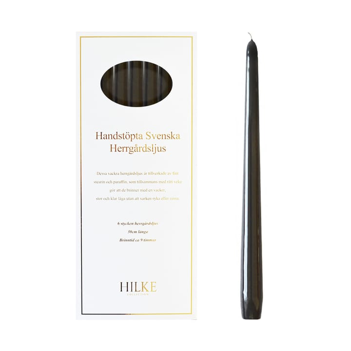 Bougies Herrgård 30 cm lot de 6 - Noir brillant - Hilke Collection