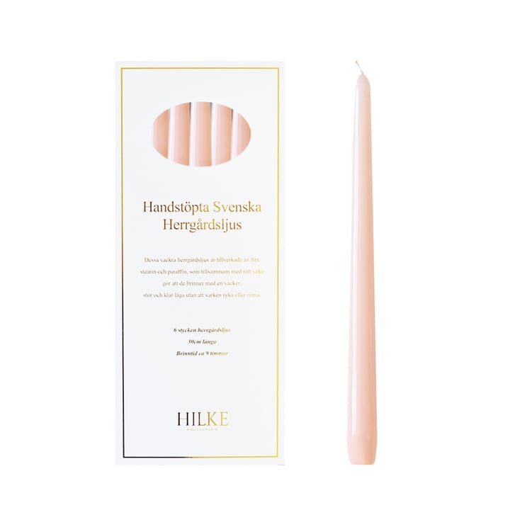 Bougies Herrgård 30 cm lot de 6, Rose brillant Hilke Collection