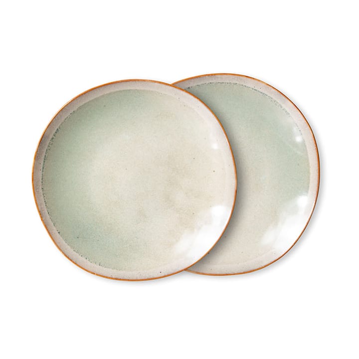 Assiette 70's 22cm lot de 2 - Mist - HKliving