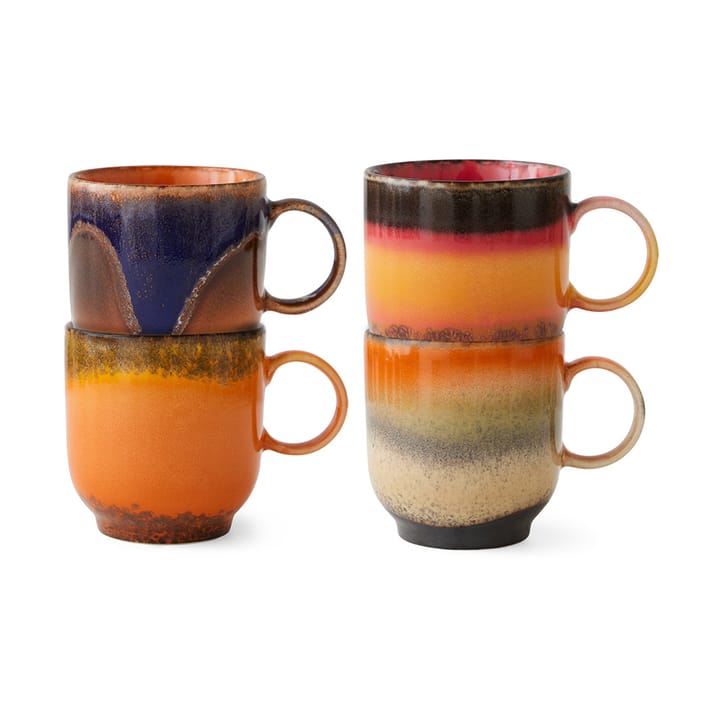 Mug 70's 23 cl, lot de 4 - Brazil - HKliving