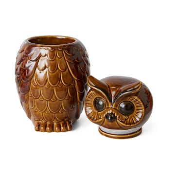 Pot de rangement Owl en céramique - Roasted - HKliving