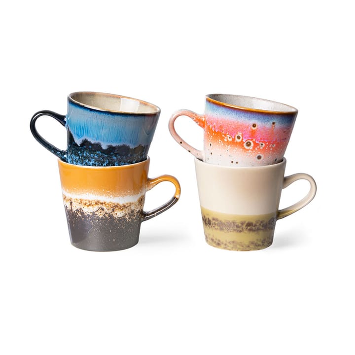 Tasses 70's Americano en céramique 26 cl lot de 4 - Pegasus - HKliving