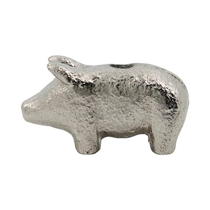 Bougeoir Pig 5 cm - Argent antique - House Doctor