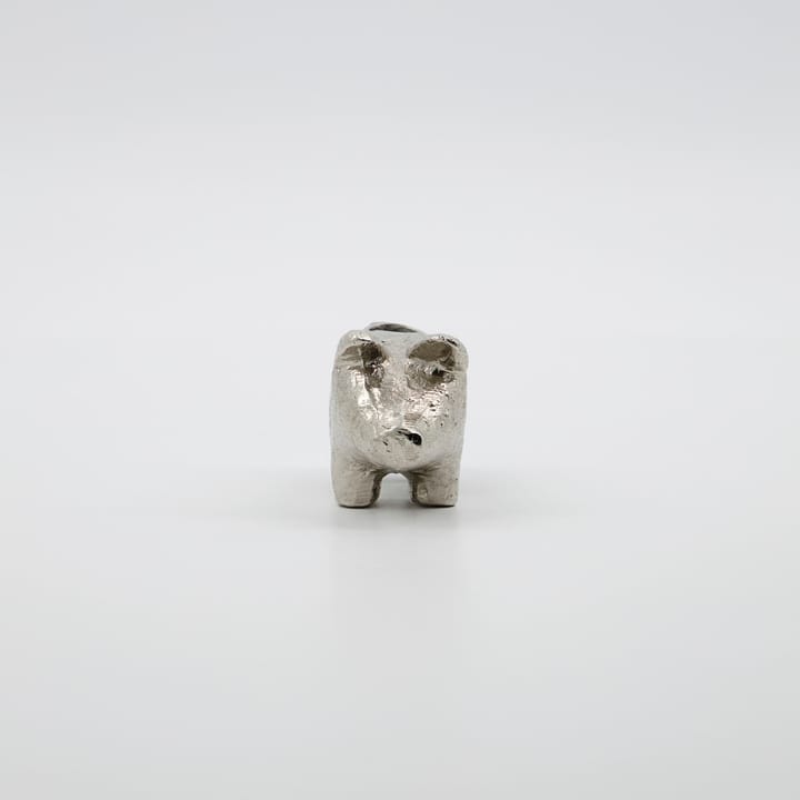 Bougeoir Pig 5 cm, Argent antique House Doctor