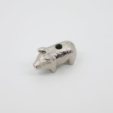 Bougeoir Pig 5 cm - Argent antique - House Doctor