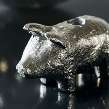 Bougeoir Pig 5 cm - Argent antique - House Doctor