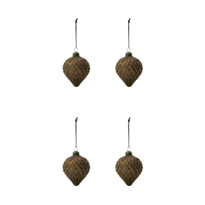 Boule de Noël Hinda 9,5 cm, lot de 4, Marron House Doctor