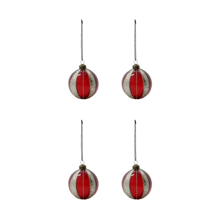 Boule de Noël Multi Ø8 cm, lot de 4, Bordeaux House Doctor