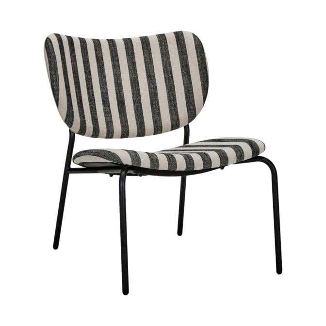 Chaise Longa avec structure en acier - Noir-blanc - House Doctor