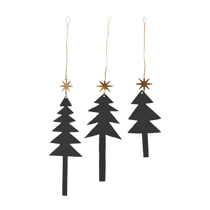 Décoration de Noël Tree with Star Lot de 3 - Noir - House Doctor