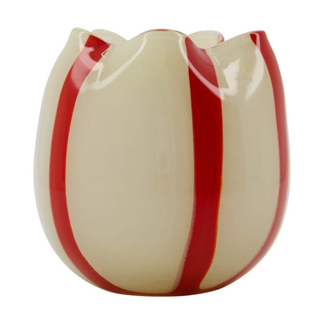 Photophore Gula Ø15 cm, Blanc-rouge House Doctor