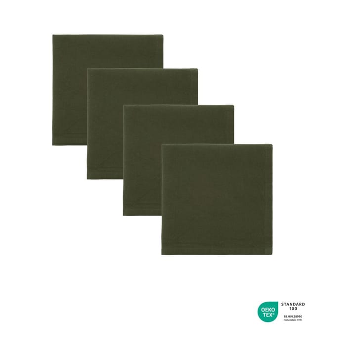 Serviettes Real 40x40 cm lot de 4, Vert foncé House Doctor