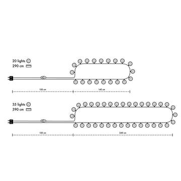 Irislights extra guirlande - 35 boules - Irislights