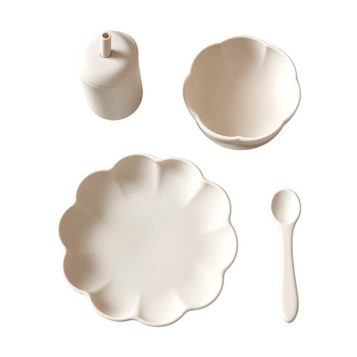 Vaisselle pour enfants Little Poppy, 4 pièces - Cream - Jack o Juno