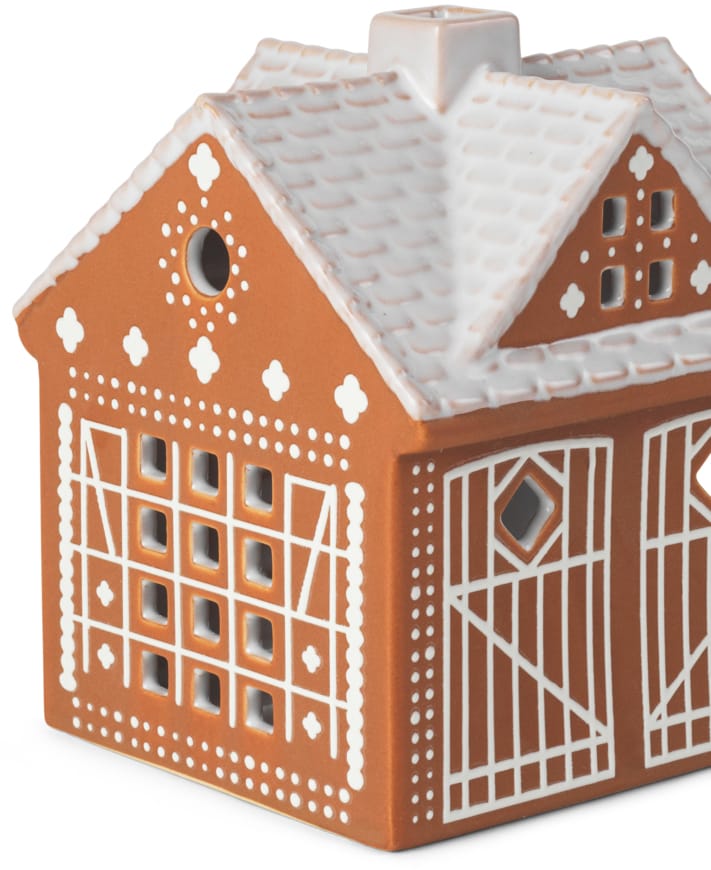 Photophore Gingerbread - Christmas barn 11,5 cm - Kähler