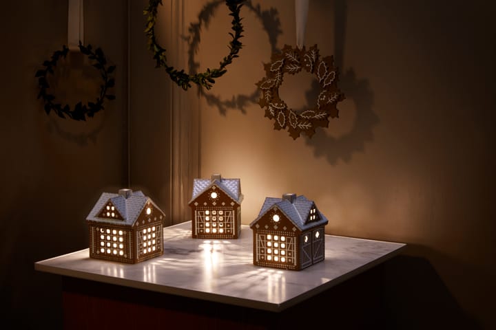 Photophore Gingerbread - Christmas barn 11,5 cm - Kähler