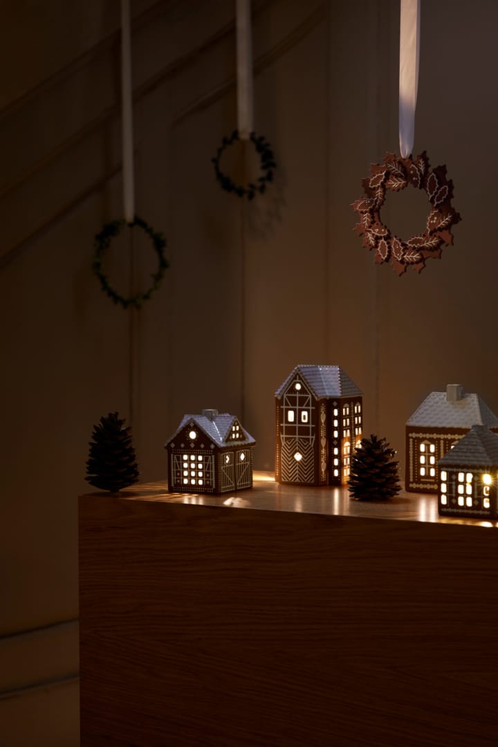 Photophore Gingerbread - Christmas barn 11,5 cm - Kähler