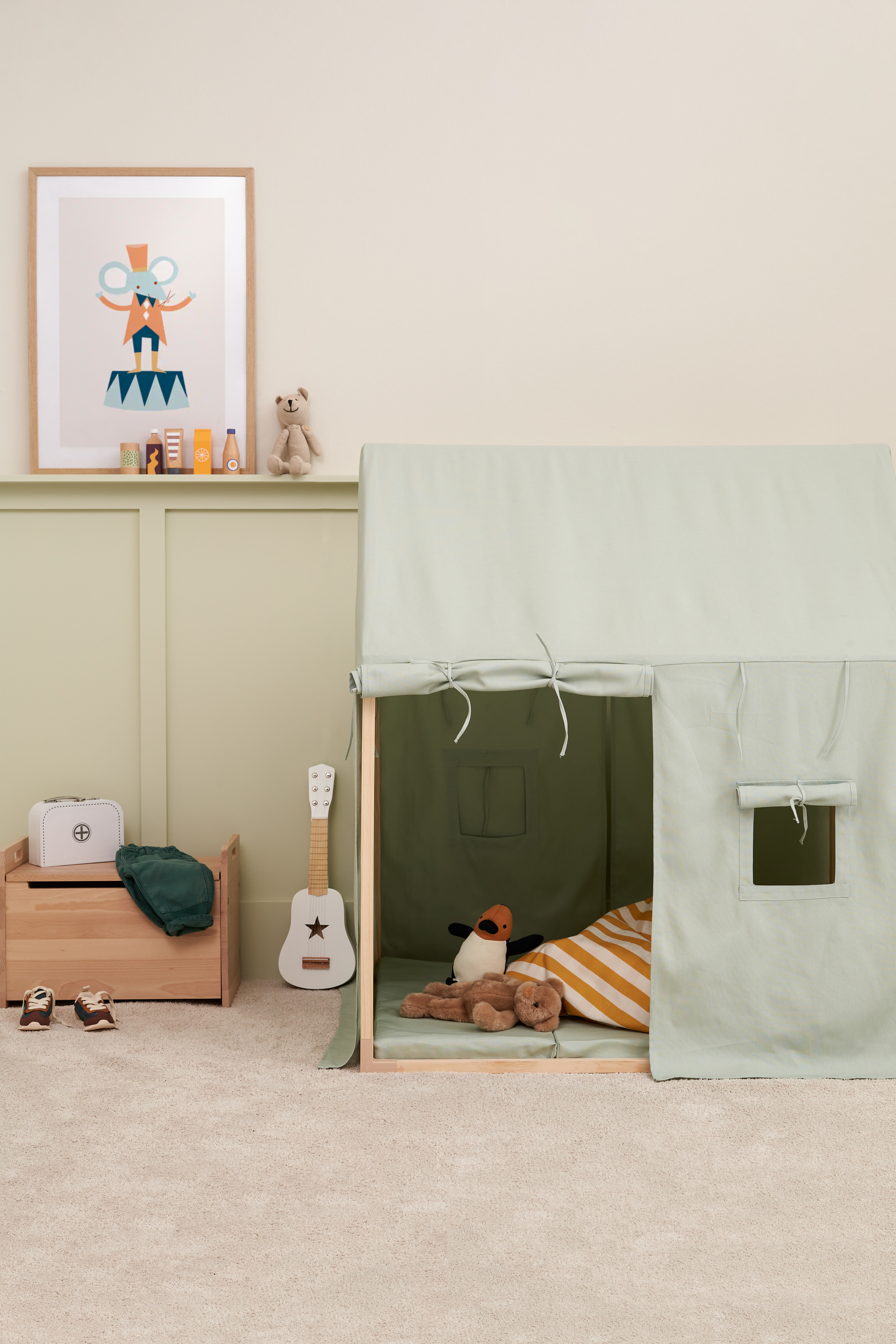 Kids Concept® Tente de jeu, crème beige 110x80 cm