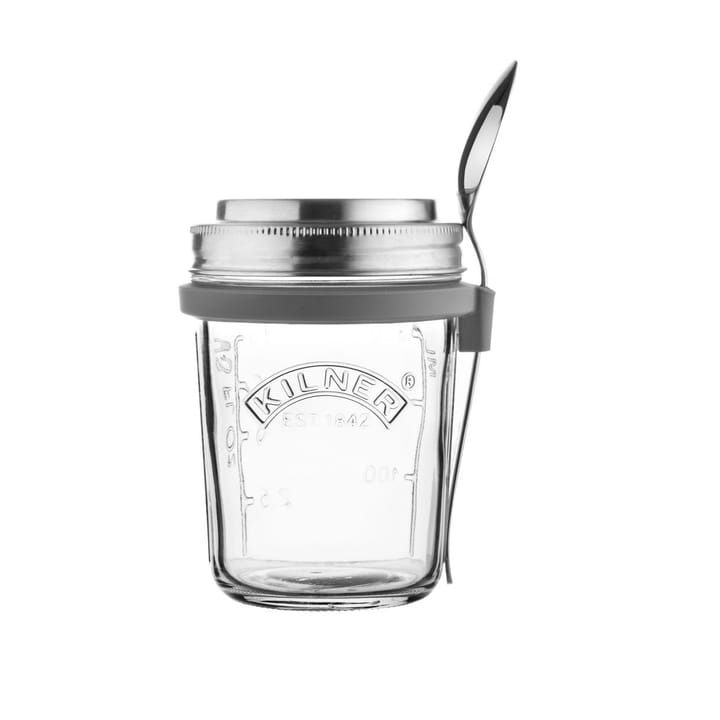 Set de petit-déjeuner bol en verre + cuillère - 0,35 L - Kilner