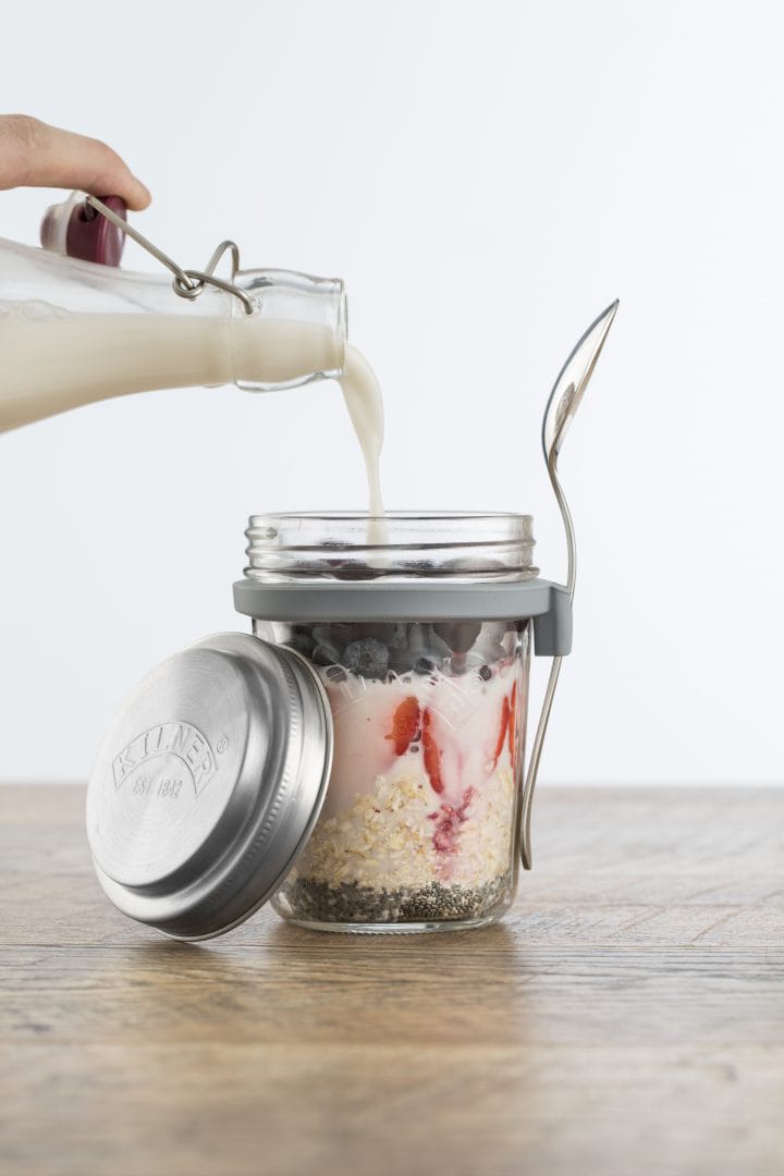 Set de petit-déjeuner bol en verre + cuillère - 0,35 L - Kilner