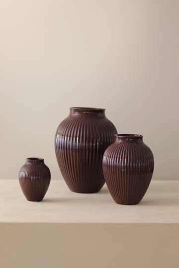 Vase strié Knabstrup 12,5 cm - Baie - Knabstrup Keramik