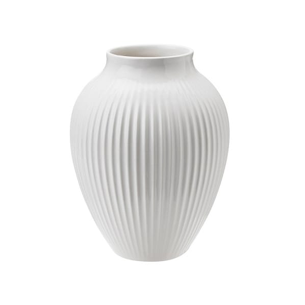 Vase strié  Knabstrup 12,5 cm - Blanc - Knabstrup Keramik