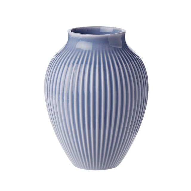 Vase strié Knabstrup 12,5 cm - Bleu lavende - Knabstrup Keramik