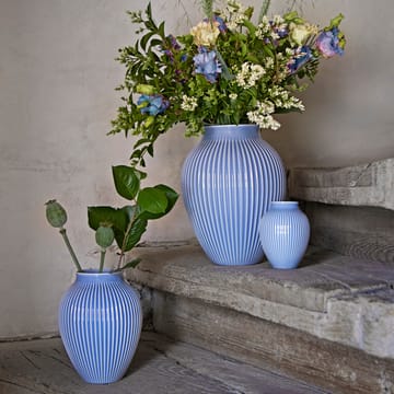 Vase strié Knabstrup 12,5 cm - Bleu lavende - Knabstrup Keramik