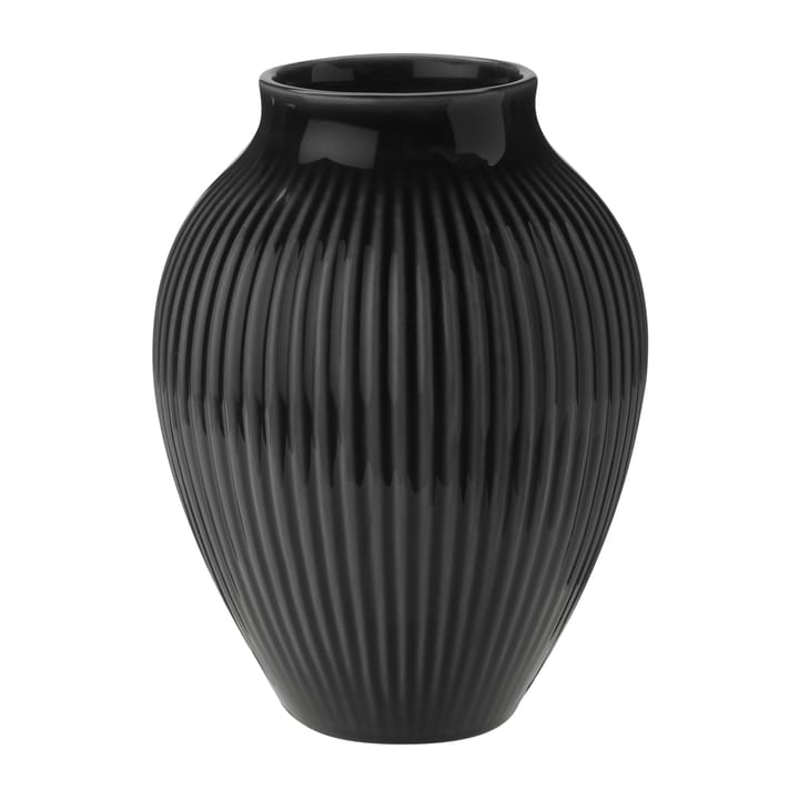 Vase strié Knabstrup 12,5 cm - Noir - Knabstrup Keramik