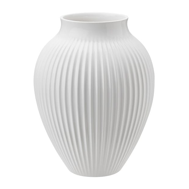 Vase strié Knabstrup 20 cm, Blanc Knabstrup Keramik