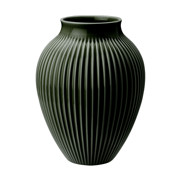 Vase strié Knabstrup 20 cm - Dark green - Knabstrup Keramik