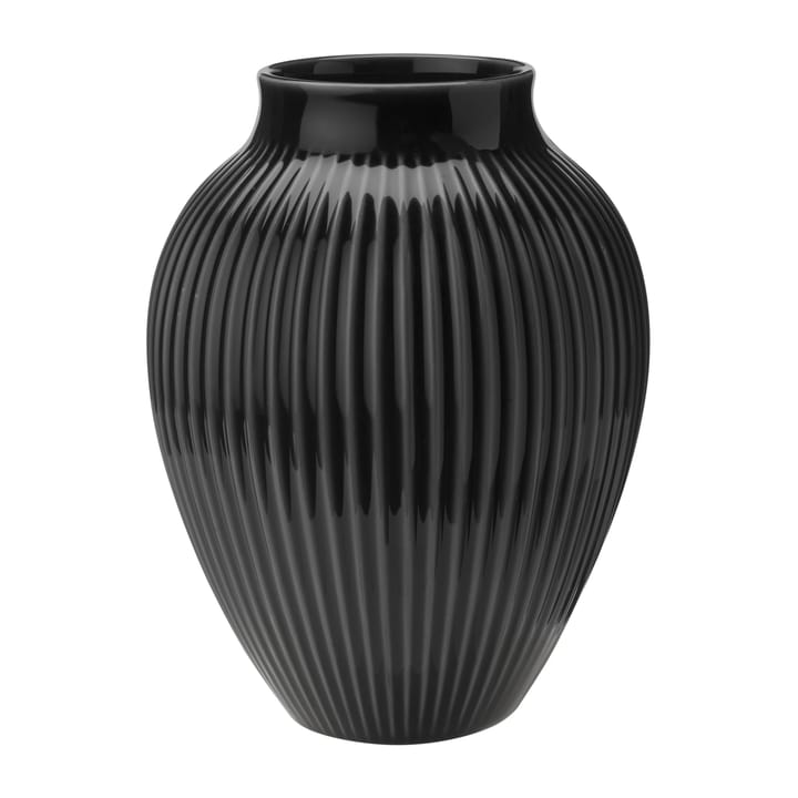 Vase strié Knabstrup 20 cm - Noir - Knabstrup Keramik