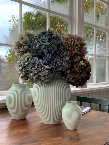 Vase strié Knabstrup 20 cm - Vert menthe - Knabstrup Keramik