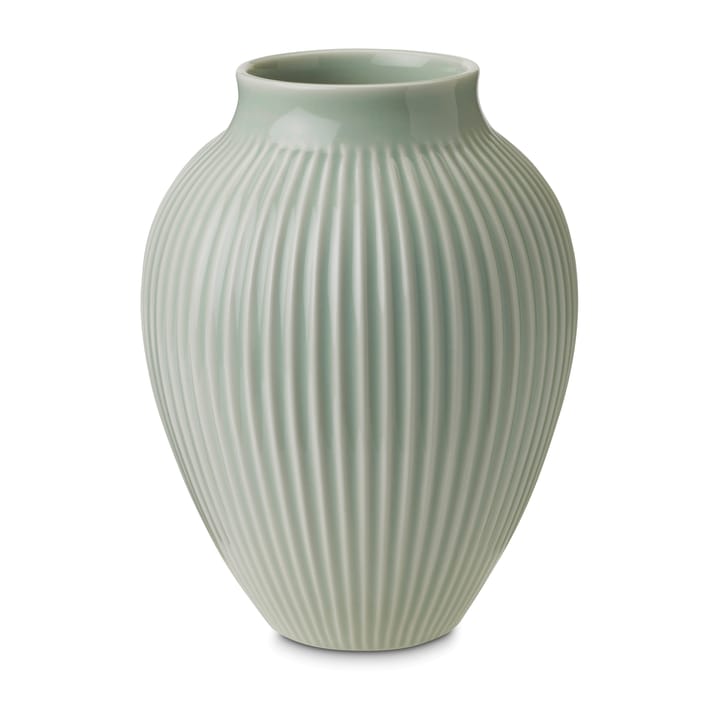 Vase strié Knabstrup 20 cm - Vert menthe - Knabstrup Keramik