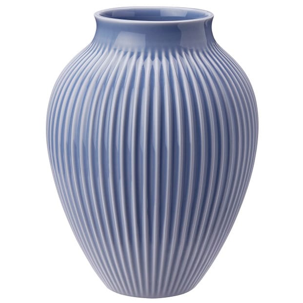 Vase strié Knabstrup 27 cm - Bleu lavende - Knabstrup Keramik