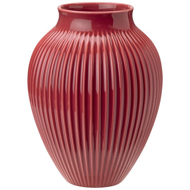 Vase strié Knabstrup 27 cm - Bordeaux - Knabstrup Keramik