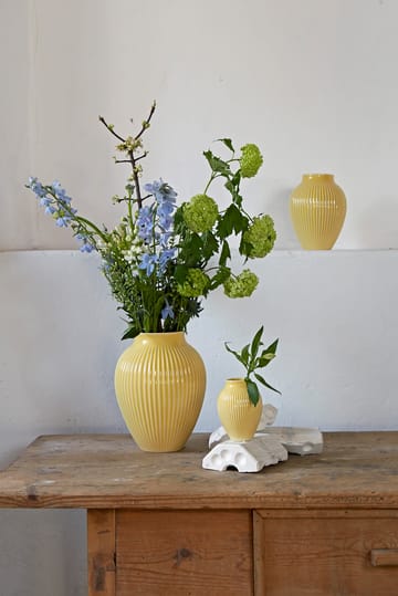 Vase strié Knabstrup 27 cm - Jaune - Knabstrup Keramik