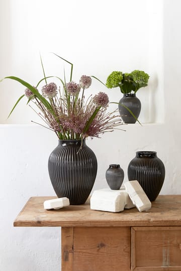 Vase strié Knabstrup 27 cm - Noir - Knabstrup Keramik