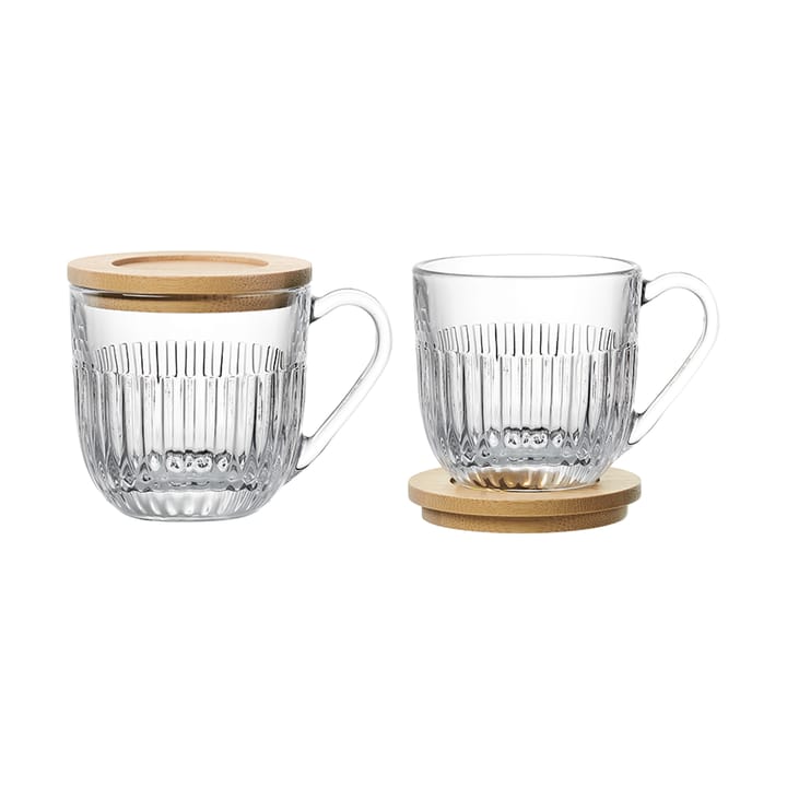 Mugs Ouessant avec couvercles/soucoupes, lot de 2 - Transparent - La Rochère