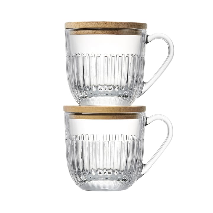 Mugs Ouessant avec couvercles/soucoupes, lot de 2 - Transparent - La Rochère